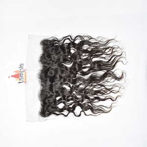 Extensiones de Cabello Natural Indio Negro 13*4 Frontal, 100% Cutícula Alineada, Ondulado Profundo, Remy Sin Procesar, Doble Trama a Máquina, Clip-in/Tejido - Product Image 4