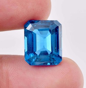 Tourmaline bleue naturelle de couleur bleu bleuet, taille radiant, taille maîtresse, certifiée GIA, pierre précieuse en vrac pour la fabrication de bagues et de bijoux - Product Image 4