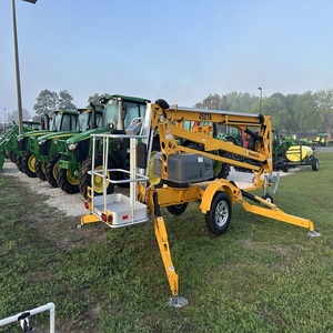 รถกระเช้าบูมลิฟท์แบบลากจูง 10 เมตร ประสิทธิภาพสูง ระบบไฮดรอลิกดีเซลไฟฟ้า รับน้ำหนักได้ 230 กก. สำหรับงานคลังสินค้า - Product Image 1