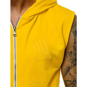 Sudaderas con Capucha sin Mangas para Hombre, al por Mayor, para Invierno, Fitness, con Cierre, de Poliéster/Algodón, Personalizadas, Impresión Digital, Secado Rápido, Transpirables - Product Image 5