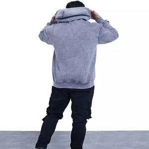 Sudadera con capucha de algodón con aspecto vintage, informal, para gimnasio, moda urbana, estilo relajado, atuendo de invierno - Product Image 2