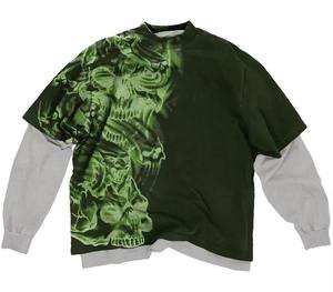 เสื้อยืดพิมพ์ลายซับลิเมชั่นแบบกำหนดเอง ไซส์ใหญ่พิเศษ เนื้อผ้าวาฟเฟิล ท็อปแบบสองชั้น เสื้อยืดแขนยาวสำหรับผู้ชาย - Product Image 4