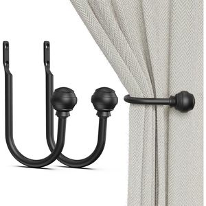 2 Pezzi di Eleganti Fermacurtain Neri da Parete, Ganci per Tende e Accessori per Drappeggi - Product Image 4