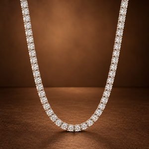 Collier chaîne tennis CZ diamant 5 mm, rond brillant, unisexe, bijou statement, style luxe hip-hop, unisexe, diamant CZ - Product Image 1