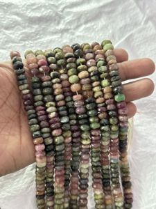 Perles facettées rondes en tourmaline multicolore 10MM 12MM, brins de 16 pouces, grande taille, pierres précieuses naturelles en tourmaline, prix de gros - Product Image 2