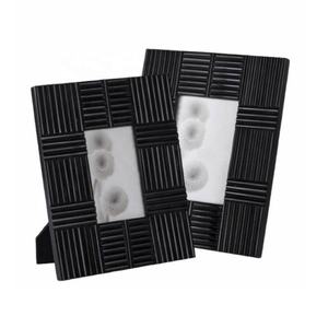 Cadre photo incrusté de corne de buffle fait à la main motif linéaire table salon cadre en corne de bureau salon décoration de la maison et du bureau - Product Image 2