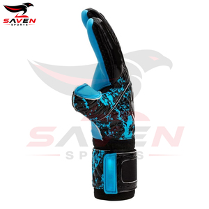 Soccer Goalkeeper Gloves Blue Black <b>Full</b> Finger PU Material Adjustable Wrist Strap Non <b>Slip</b> Breathable Unisex Sports Gear - Product Image 6