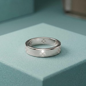 Modern Moissanite Round Cut Flower Eternity Band <b>Ring</b> 925 Silver Fine Jewelry Anniversary Wishes Party Gift For <b>Friends</b> - Product Image 3