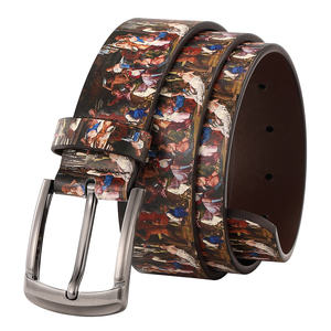 Ceinture formelle pour homme en cuir de vachette véritable, style vintage, avec boucle rectangulaire en cuivre, écologique, bleu marine uni, durable, moulage monobloc - Product Image 6