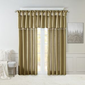 Mantovana leggera in finta seta con perline in bronzo 50x26 "tende e mantovane - Product Image 6
