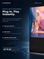 Digital iklan ramping 43-65 inci struktur sel terbuka Panel IPS 4K 300-500Nits kecerahan dapat disesuaikan tampilan komersial