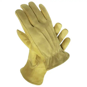Gants de sécurité pour conducteurs avec logo personnalisable, en cuir de vachette grainé robuste, antidérapants, avec manchette élastique, protection industrielle des mains - Product Image 3