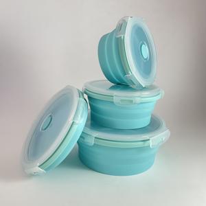 Lonchera Redonda Plegable de Silicona – Contenedor de Alimentos Ahorrador de Espacio, Hermético y de Grado Alimenticio para el Trabajo, la Escuela y Viajes - Product Image 1