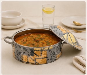 Luxury Floral Enamel Stainless Steel Insulated Hot <b>Pot</b> <b>Set</b> Double Wall Food Warmer Casserole Decorative Serving Dish for Ramadan - Product Image 4