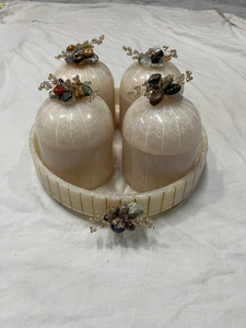 Ensemble de 2 pots à fruits secs en résine, design artisanal pur, pour restaurants et hôtels, pour servir des fruits secs - Product Image 6