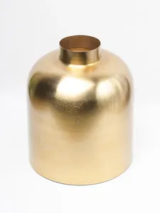 Gold <b>Metal</b> <b>Bottle</b> Vase with Rounded Shoulders and Short Neck Modern Decorative Flower Holder for Home Office Hotel Table Decor - Product Image 5