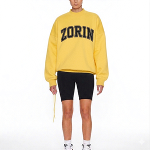 Sweat-shirt pour femme, col montant, personnalisable avec logo sur le devant, manches longues, service OEM, en polaire polyester/coton, doux et chaud - Product Image 3