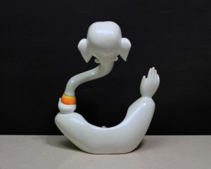 Nirmala Handicrafts Resin Art Deco White Ganesh <b>Statue</b> Flute | Handmade <b>Religious</b> Figurine Rajasthan Scultped Home Office - Product Image 4