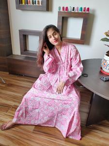 100% Cotton Free Size Women's Elegant <b>Loose</b> <b>Summer</b> Long <b>Dress</b> V long Neck Beach <b>Dress</b> Casual Gown Washable Natural Wholesale - Product Image 2