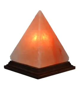 Lámpara de Sal Rosa del Himalaya Tallada en Pirámide, USB, 3 x 3 Pulgadas, Material Orgánico Ecológico, Certificación ISO 9001, para Hogar y Bodas - Product Image 1