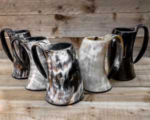 Handmade Polished Buffalo Horn Mug Modern Natural Shape Carved <b>Dragon</b> Design Durable <b>Art</b> Collectible - Product Image 6