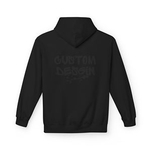 Custom OEM High Quality <b>Black</b> Hooded Sweatshirt Front Graphic Custom Print <b>Men</b> Pullover Fleece <b>Hoodie</b> 100% Cotton Breathable - Product Image 2