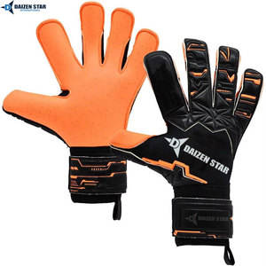 Gants de gardien de but Daizen Star Football Orange Noir PU Antidérapants Respirants Protection des doigts Fermeture auto-agrippante Unisexe - Product Image 2