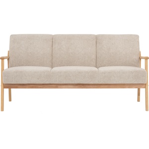 Mid-Century Modern Three Seater Fabric <b>Sofa</b> with Pet Friendly Upholstery Solid <b>Wood</b> <b>Frame</b> for Living Room Apartment Home Hotel - Product Image 2