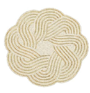Handcrafted Premium Beaded Charger <b>Plate</b> <b>Mat</b> | Gold Celtic Knot Style Table Placemat | Bulk Indian Handicrafts Supplier - Product Image 1