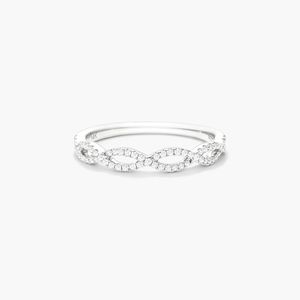 Anillo de Oro Amarillo de 14K con Hoja Infinita y Diamante Cultivado en Laboratorio - Product Image 3