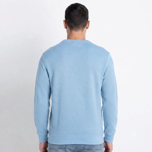 Suéter de Punto para Hombre, Cuello Redondo, Color Azul Claro, Corte Regular, Manga Larga, Color Sólido, Suave, para Uso Diario en Otoño - Product Image 5