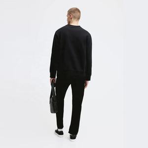 Sweat-shirt pull-over de luxe pour homme en molleton bouclette 100% coton, coupe oversize à épaules tombantes, col rond, avec logo personnalisé - Product Image 2