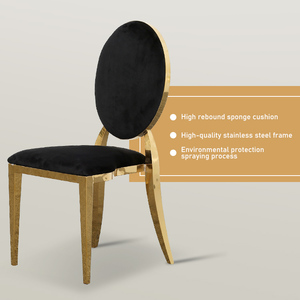 Chaises de salle à manger empilables <span class=keywords><strong>en</strong></span> acier inoxydable moderne <span class=keywords><strong>noir</strong></span> avec revêtement <span class=keywords><strong>en</strong></span> <span class=keywords><strong>tissu</strong></span> PU pour hôtel, villa, salon, usage extérieur, personnalisables - Product Image 5