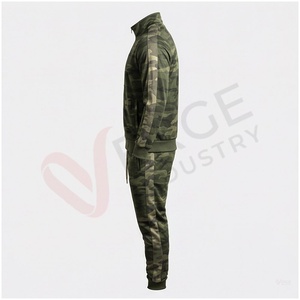 Ensemble de survêtement camouflage pour homme, manches longues, col montant, fermeture éclair sur le devant, respirant, coupe décontractée, vêtements d'automne - Product Image 3