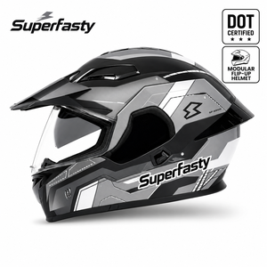 New Wholesale DOT Full <strong>Face</strong> Flip Modular ABS Motorcycle <strong>Helmet</strong> Quick Release Closure Adjustable Double <strong>Visor</strong> All Seasons Touring - Product Image 2