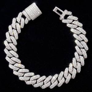 Collar de Plata 925 con Cadena Cubana de Diamantes VVS Moissanite Personalizado Estilo Hip Hop para Hombre, Disponible - Product Image 2