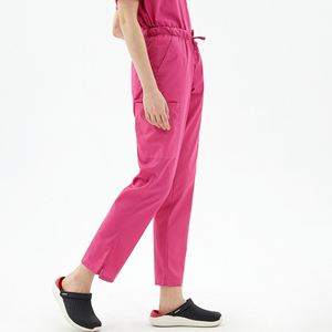 Latest Custom Logo Embroidered Nurse Medical <b>Scrubs</b> <b>Set</b> Fashion Hospital Uniform Cotton <b>Scrub</b> Suit - Product Image 3