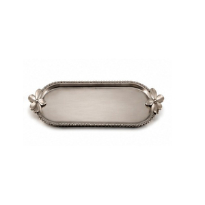Pewter Finish Leaf Serving <b>Tray</b> Painted Finish Commercial Grade Dishwasher Safe Eco-Friendly Restaurant Use - Product Image 1