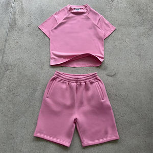 2025 verano 100% ropa de calle de algodón personalizado Casual suelto en blanco hombres camiseta conjuntos deportes dos piezas camiseta y conjuntos cortos - Product Image 4