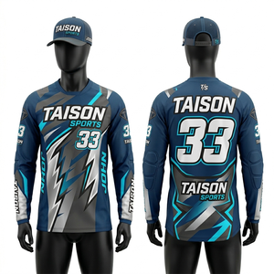 Maillot de motocross pour femme, premium, 180 GSM, polyester mesh respirant, rouge et noir, design graphique, sublimation, logo personnalisé - Product Image 3