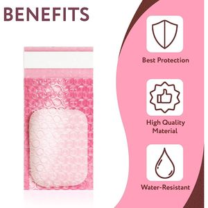 ถุงกันกระแทก4X5.5นิ้ว25ถุงโพลีเอทิลีนแบบปิดด้วยตัวเองกันน้ำได้ห่อด้วยฟอง PE สำหรับอุปกรณ์อิเล็กทรอนิกส์ - Product Image 4