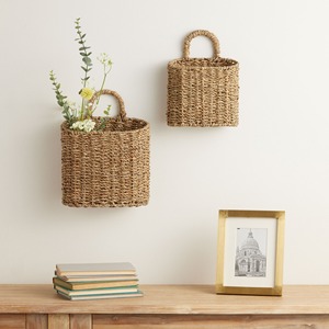 Set Of 2 Natural Seagrass Hanging <b>Wall</b> <b>Basket</b> Handmade <b>Storage</b> <b>Basket</b> Wholesale eco-friendly Made Viet Nam - Product Image 3