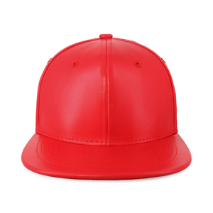 Gorra snapback azul de PU de 6 paneles, ajustada, unisex, informal, de color sólido. - Product Image 5