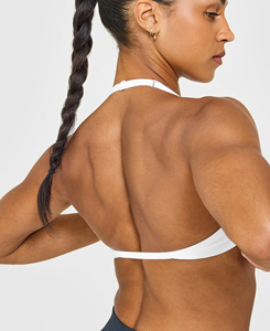 Sujetador deportivo de yoga para mujer 2026 de algodón y elastano con cuello halter, de secado rápido, de alto soporte, sin costuras, con cuello en V profundo, estampado digital, 160g - ¡Gran oferta! - Product Image 4