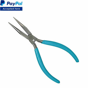 SIGAL MEDCO Alicates de punta larga industriales de 8 pulgadas con mango de agarre cómodo, alicates de punta de cadena con muelle, mandíbula dentada negra - Product Image 2