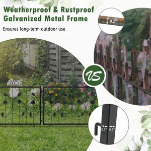 Confezione da 8 recinzioni Decorative in metallo resistente all'ruggine 23.5 ''(H) X 15,3 piedi (L) traliccio e cancelli con barriera per animali - Product Image 5