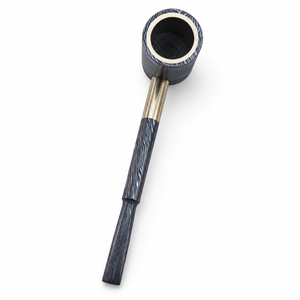 Jexmoo Pipa de Fumar Recta Reutilizable de Acero de Damasco de Lujo Hecha a Mano con Funda de Cuero, Regalo para Papá, Esposo, Novio - Product Image 1