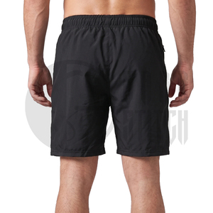 Pantalones Cortos Deportivos de Secado Rápido para Hombre, Cintura Elástica, Franja Lateral, Color Sólido, Poliéster, Estilo Bermuda - Product Image 5