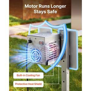 AC120V Electric <b>Rotisserie</b> Grill Kit 8-Level Height 88 Lbs Load Capacity 38W Motor Stainless Steel Automatic Grilling <b>BBQ</b> Grills - Product Image 5