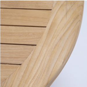 Table basse ronde en bois naturel moderne avec pieds courbes et traverse, mobilier de salon écologique et durable, personnalisable OEM - Product Image 2